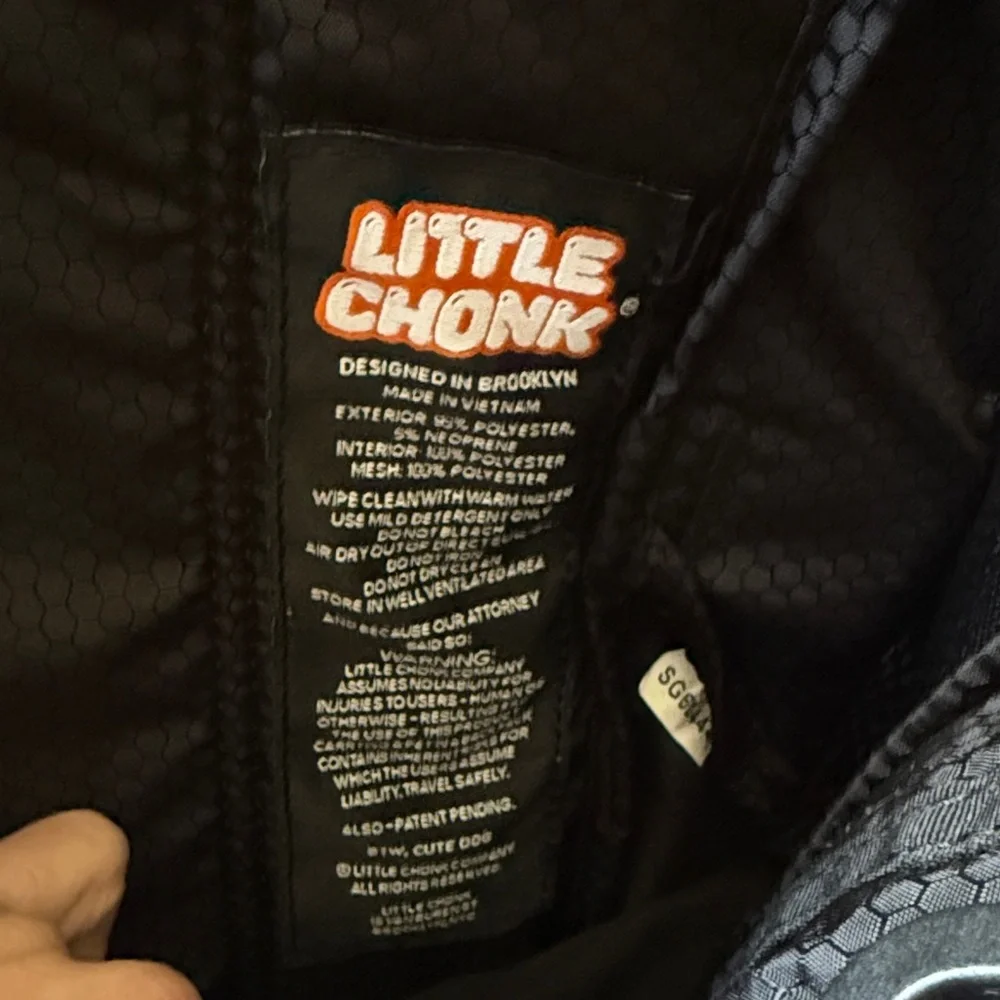 Little Chonk Black and Orange Dog Carrier Backpack